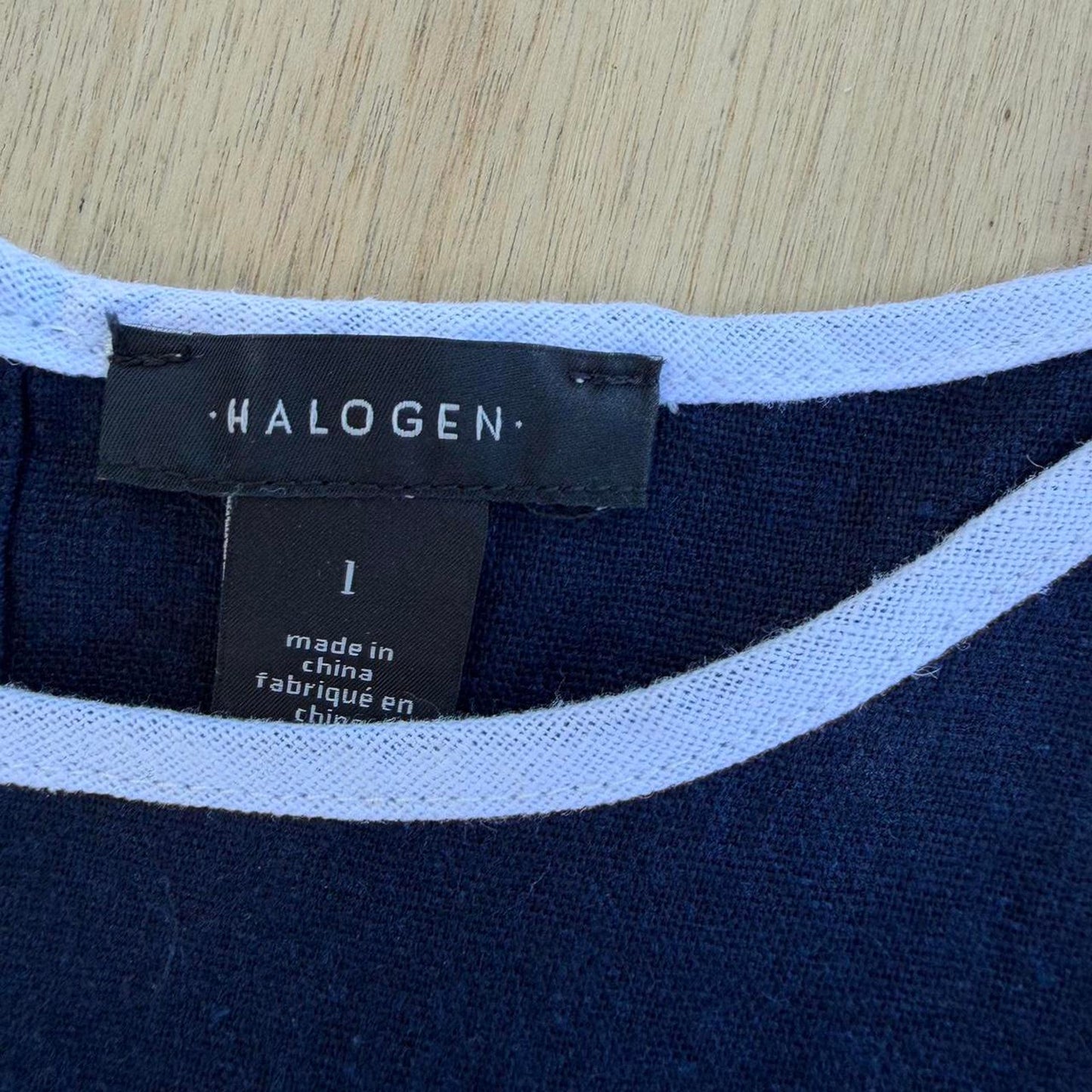 Halogen linen blend contrast trim