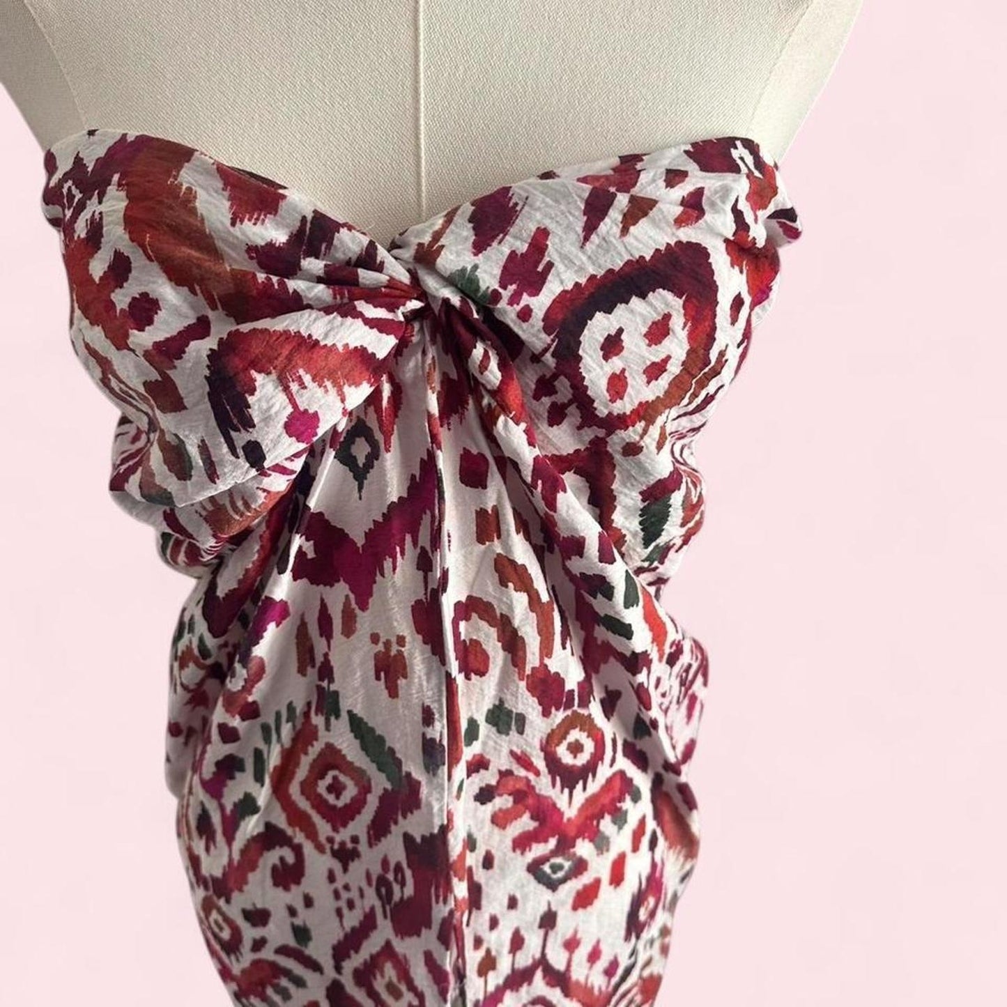 Zara red and white strapless