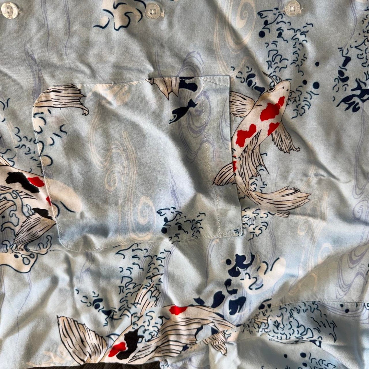 Surf City koi fish button-up