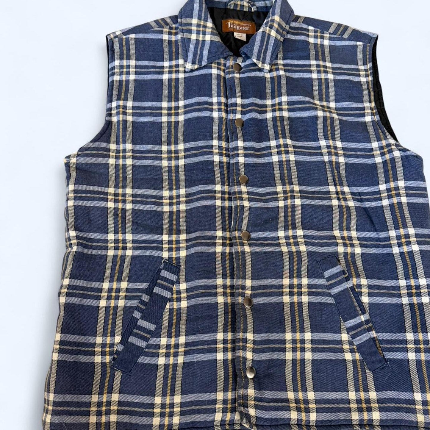 Vintage The Haband Tailgater blue plaid button-up flannel