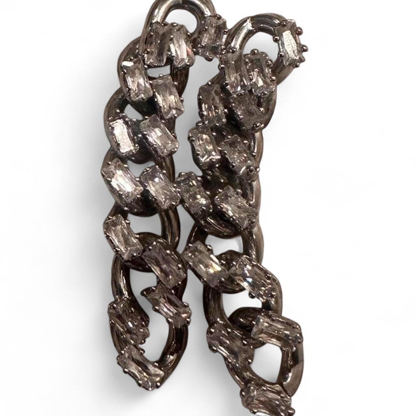 Silver chain link earrings