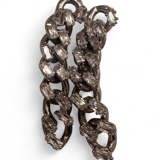 Silver chain link earrings