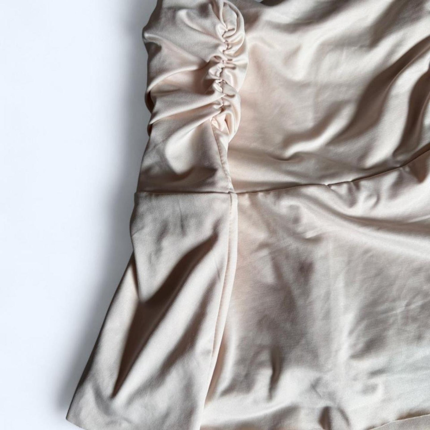 Y2k style Solid Ruched Ruffle Hem Skirt