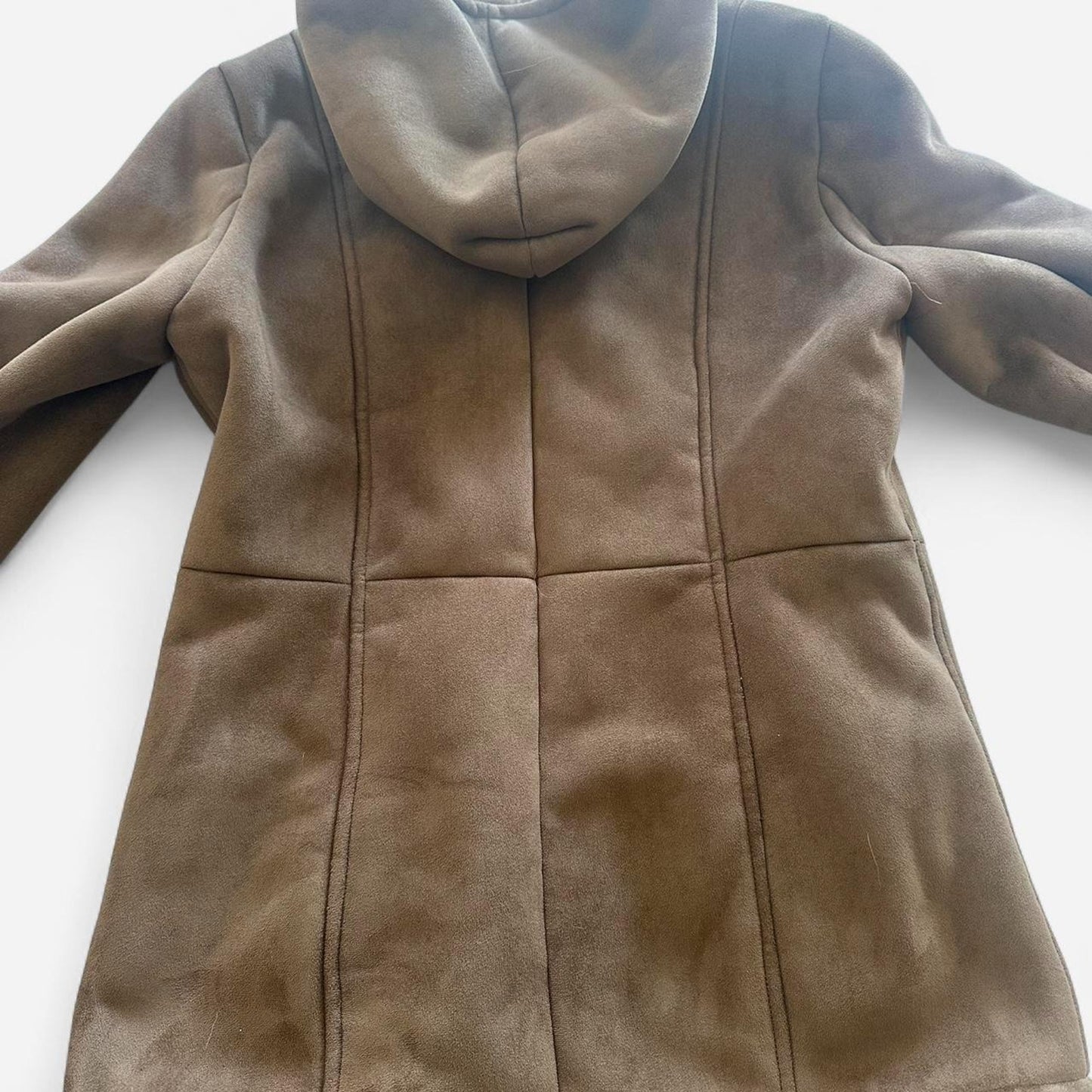 Tan suede zip up hoodie