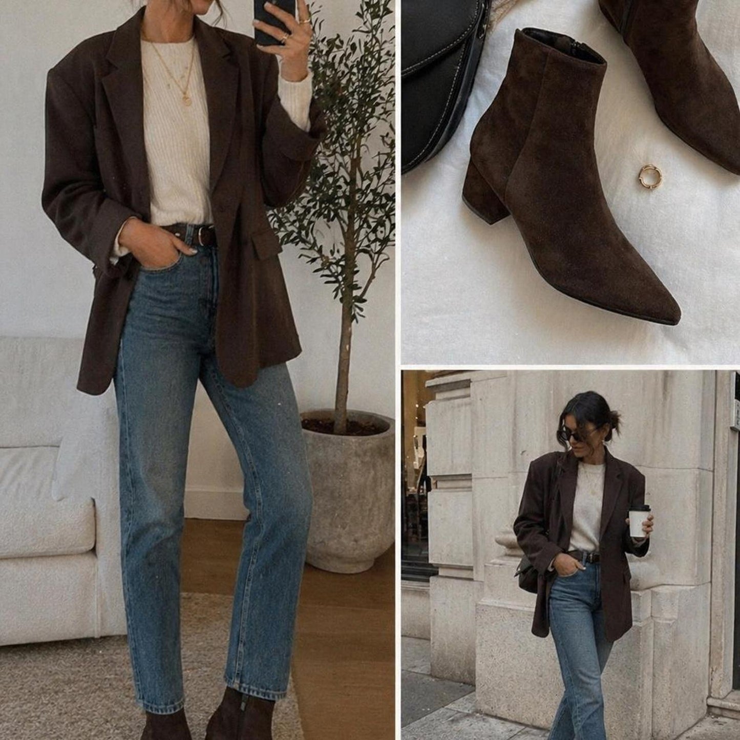 Chocolate brown suede ankle boots by Nine West