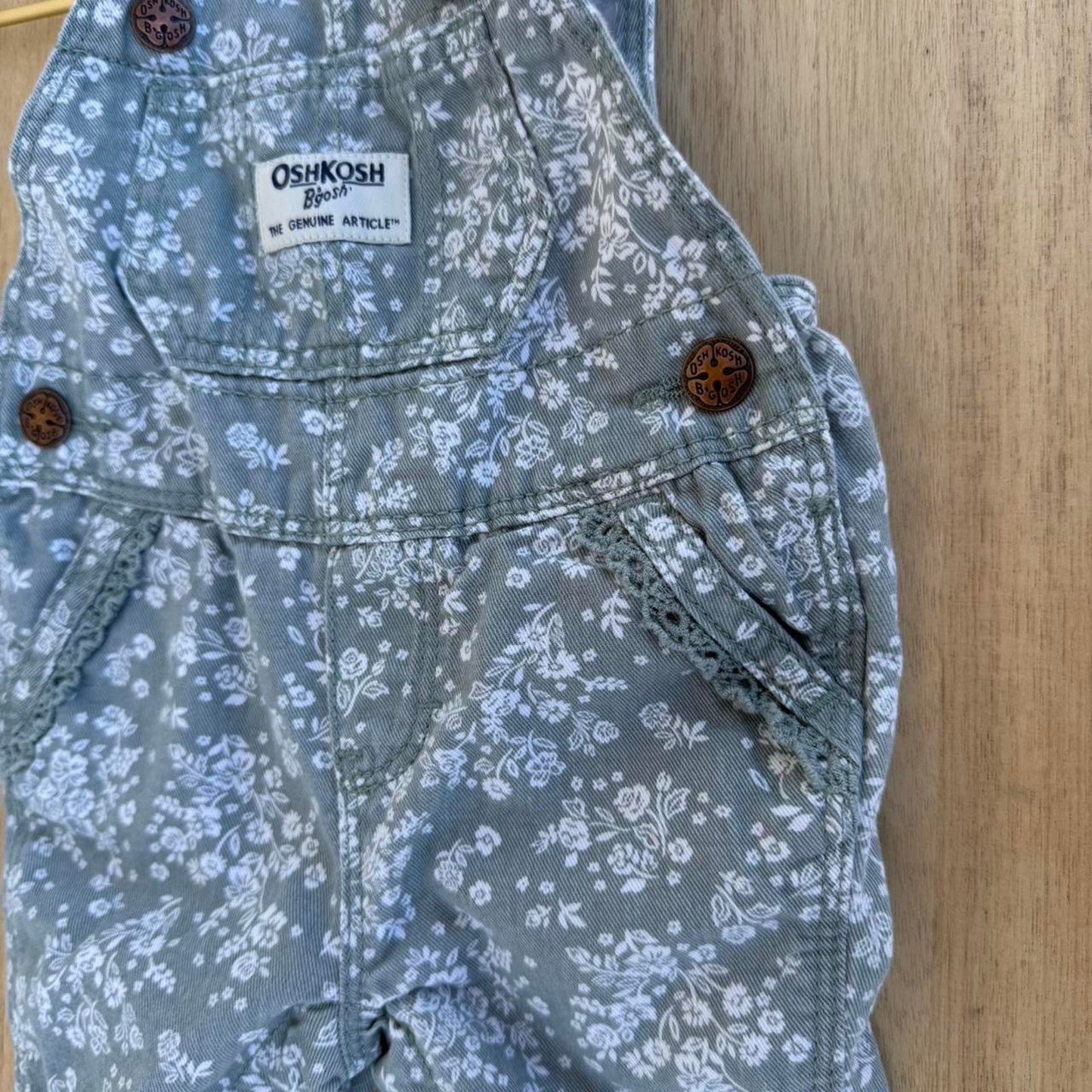Oshkosh bgosh blue floral overalls