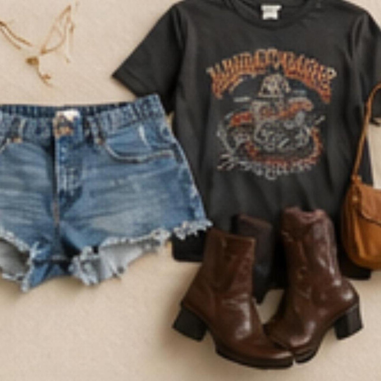 H&M denim short shorts with frayed hem