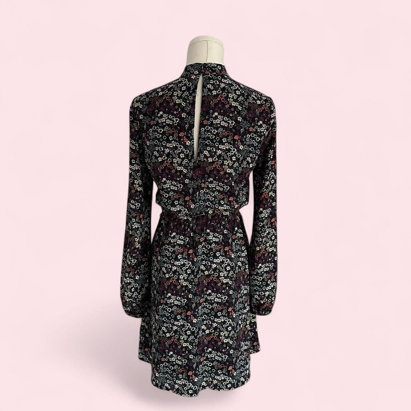 Hm black floral dress with